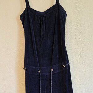Juicy Couture Navy velour wide-leg jumpsuit